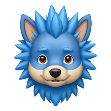 blue very spiky haired dog with earrings sticker