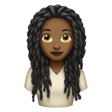 Black woman with long dread locs sticker