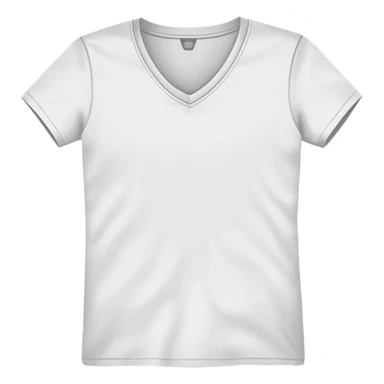 single white fitted v-neck t-shirt, cropped length, simple clean isolated garment only, no accessories, plain white background sticker