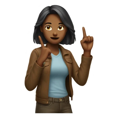 A girl flipping someone off with her middle finger not a peace sign sticker