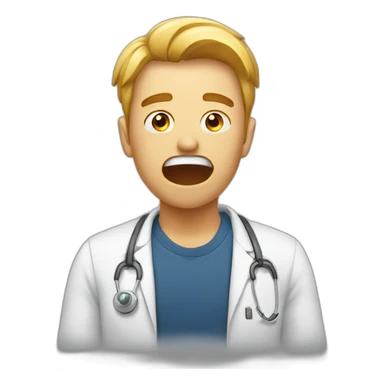 A man who is shocked from exam sticker