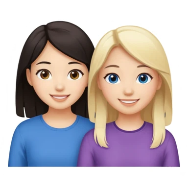 Two girl best friends one Asian the other blonde sticker