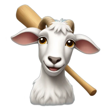 goat with a baseball bat sticker