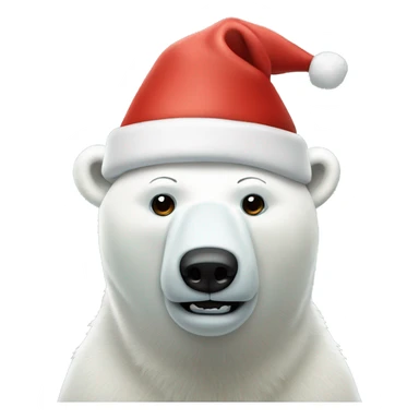 polar bear with christmas hats sticker