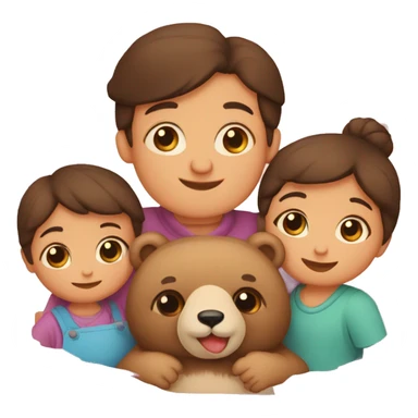 familia de ositos (mamà osita ,papà osito  y bebè osito) tiernos  sticker