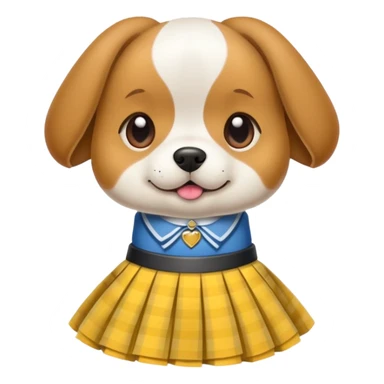 a dog wearing a skirt  sticker