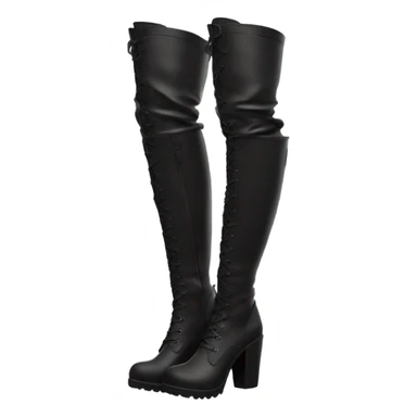 knee high chunky black boots sticker