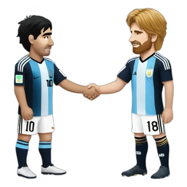 maradona argentina and messi argentina shaking hands sticker