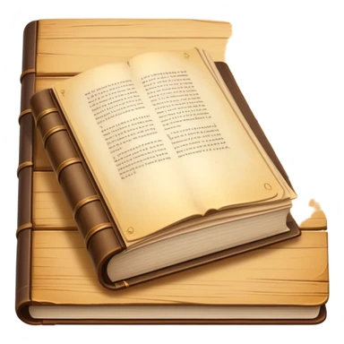 open book lying on a wooden table sticker