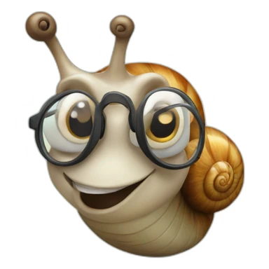 snail with glasses and finger pointed up sticker