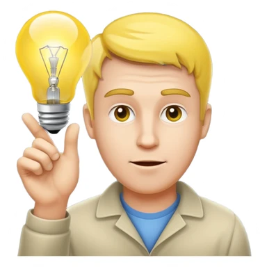 A white man came up with an idea, a light bulb appeared sticker