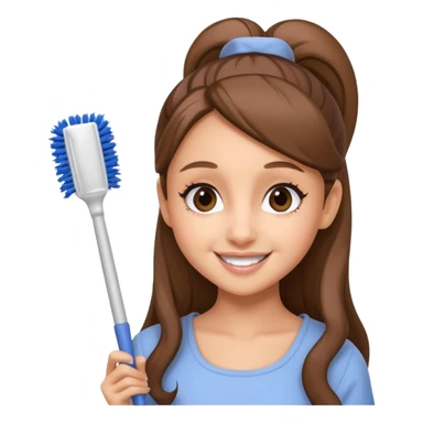 ariana grande holding toilet brush sticker