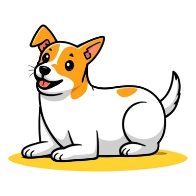 Laughing dog rolling on floor sticker