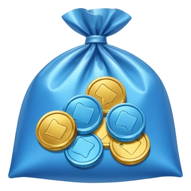blue coins credit in a package sticker