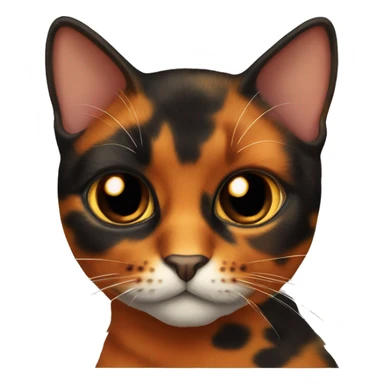 Tortoiseshell cat half her face orange and half black sticker