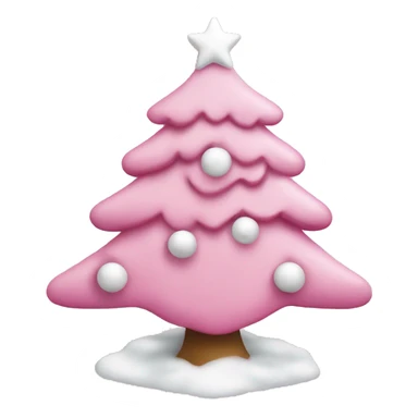 cute christmas tree pink with white ornaments sticker