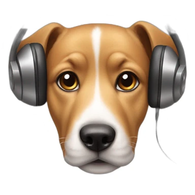 dog with headphones sticker