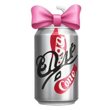 Diet Coke can with pink bow sticker