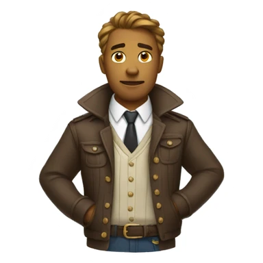 nervously pulling collar sticker