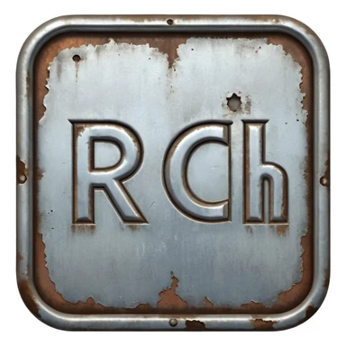 a sign with "RCH" written on it in capital letters sticker