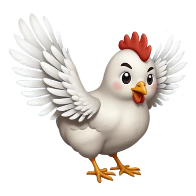 "Chicken flying in the wind during a snowstorm" sticker