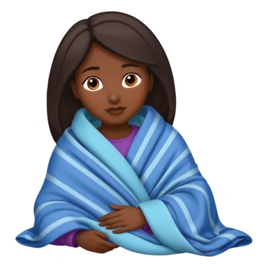 dark skin woman with tucked blanket sticker