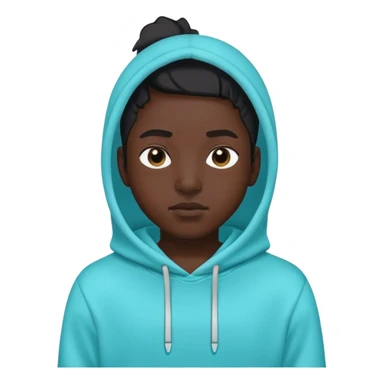 make me an emoji that is for a discord User but it will be a person the colour theme is Black and Cyan sticker