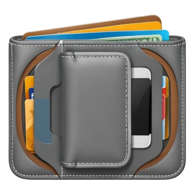 grey open wallet sticker