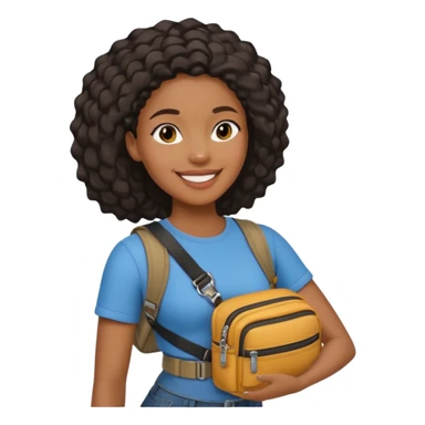 black woman with waist bags sticker