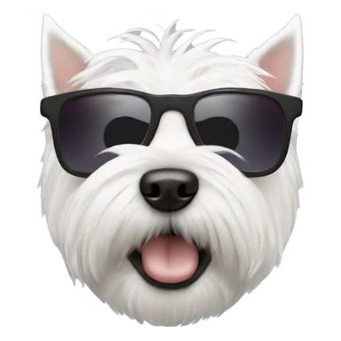 West highland white terrier with sunglasses  sticker