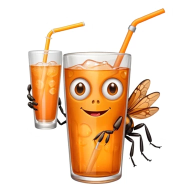 bug drinkig soda sticker