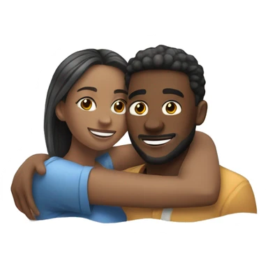 boyfriend and girlfriend hugging on a beach  sticker