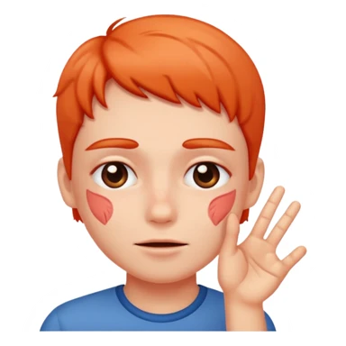 blushing with fingers sticker