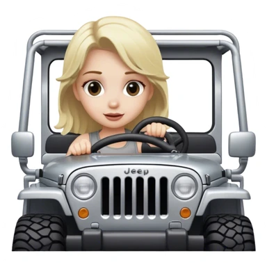 blonde girl driving silver jeep sticker
