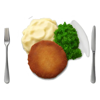 Cutlet with mashed potatoes on a plate sticker