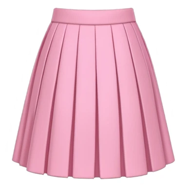 A 3D cartoon rose-pink pleated skirt with soft folds, smooth texture, isolated on plain background, Memoji-style. sticker
