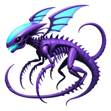 Abstract Xenomorph-Genesect-Lunala-ET-hybrid-fantasy-creature sticker
