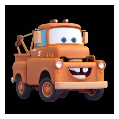 Mater from Cars, detailed, 3D cartoon style sticker