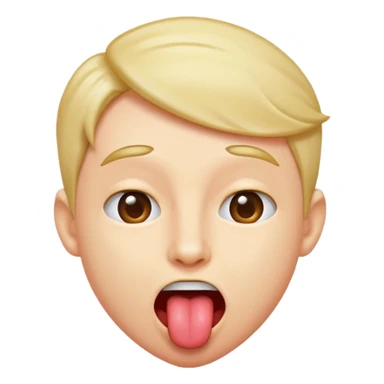 A shaking head emoji with tounge out sticker