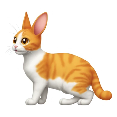 Orange cat mixed with a white bunny sticker