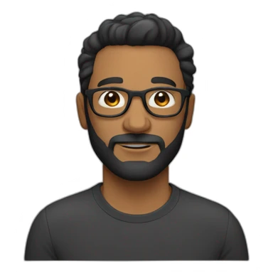 Hombre 40 años, cabello negro y algunas canas, con lentes, pelo corto, sin barba, sin bigote, con chompa sticker