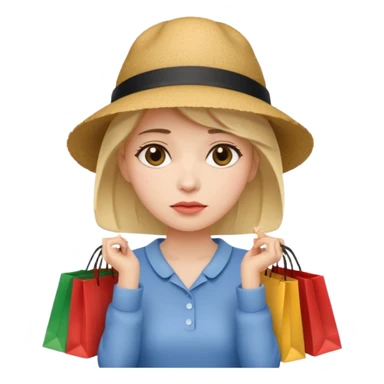 sad lady shopping  sticker