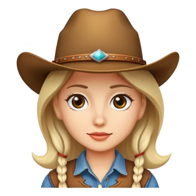girl wearing cowboy hat sticker