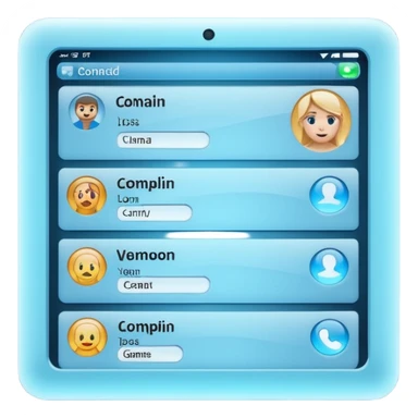 computer screen with contact cards sticker