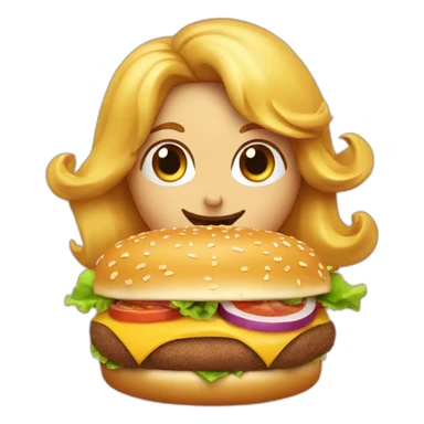 Une sirène qui mange un hamburger sticker