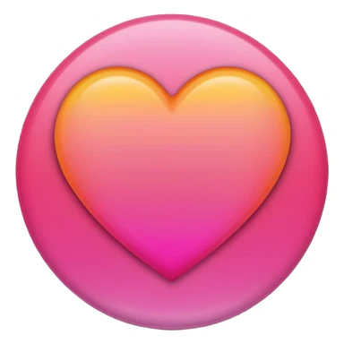 Dark pink to orange to yellow to orange to dark pink portrait gradient heart sticker
