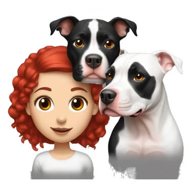 Black and white pitbull with red head girl owner sticker
