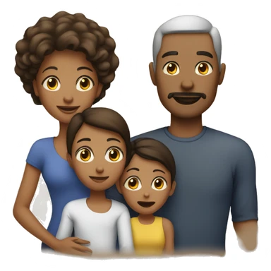 a family of four, husband, wife, daughter and a son sticker