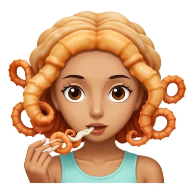 Make this girl eating calamari  sticker