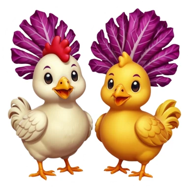 sfondo trasparente emote con polli e radicchio animati gamer sticker